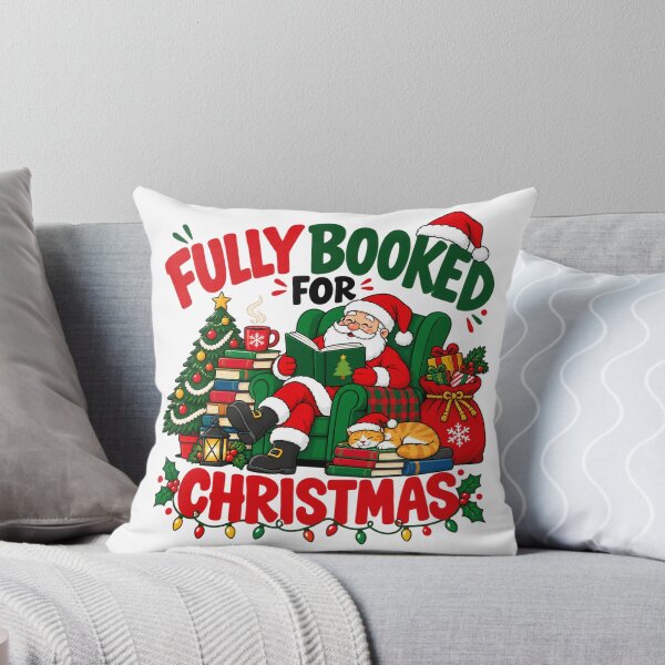 Item preview, Fully Booked for Christmas Cozy Holiday Books Shirt, Santa Reading Book designed and sold by teesterra.