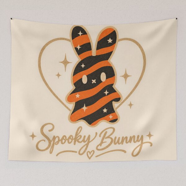 Item preview, Spooky Bunny Striped Ghost Heart Halloween Glitter designed and sold by Yellowriversss.