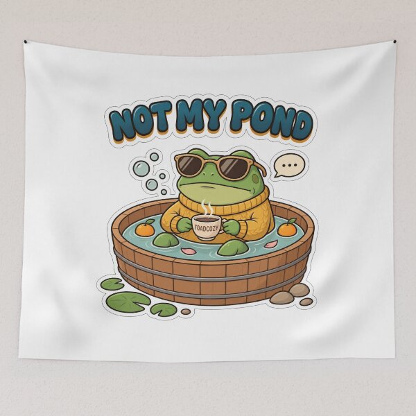 Item preview, Not My Pond Funny Retro Cozy Toad Frog designed and sold by Nicha Studio.