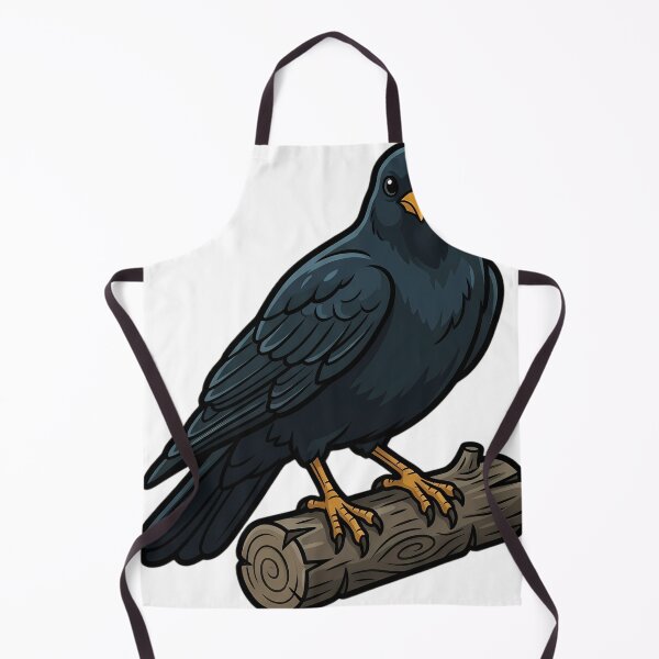 Item preview, Krampus Alpine Chough with a Rune-Carved Yule Log — Gothic Christmas Familiar designed and sold by IllumeInk.
