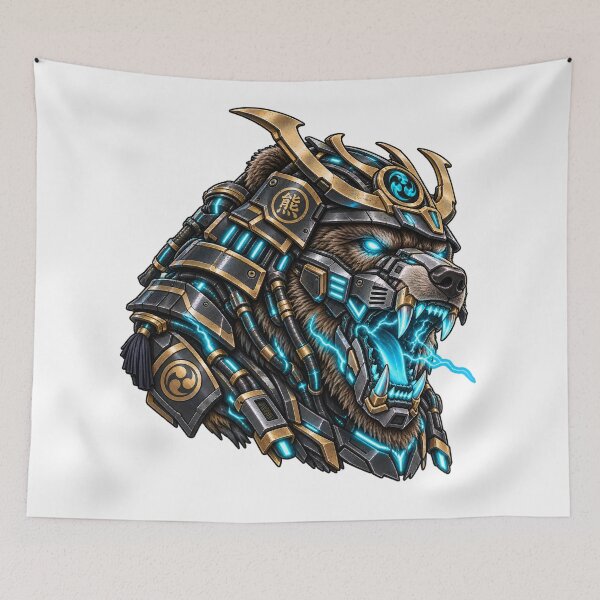 Item preview, Cyberpunk Cyber Samurai Bear Armor Art designed and sold by RiteshCenter .