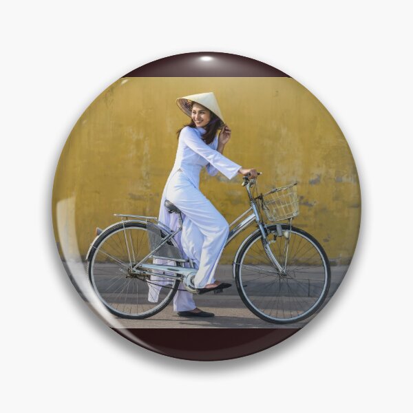 Item preview, Vietnamese Girl in White Ao Dai on Bicycle  designed and sold by artisfun333.