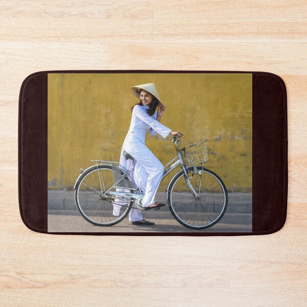 Item preview, Vietnamese Girl in White Ao Dai on Bicycle  designed and sold by artisfun333.