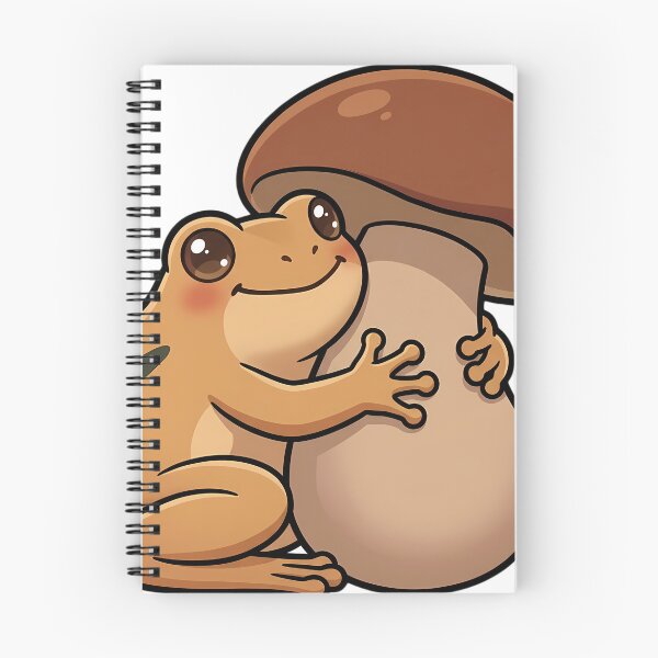 Item preview, Cute Spring Peeper Frog Hugging a Porcini Mushroom designed and sold by pumsquare.