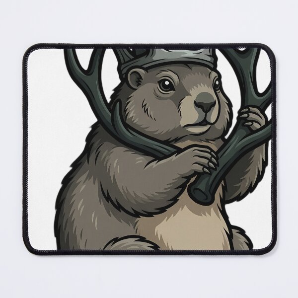 Item preview, Krampus Alpine Marmot with an Antler Crown — Gothic Christmas Familiar designed and sold by IllumeInk.