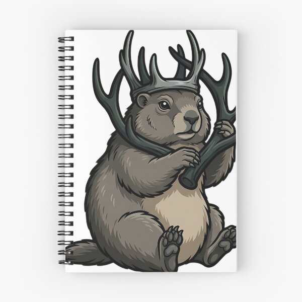 Item preview, Krampus Alpine Marmot with an Antler Crown — Gothic Christmas Familiar designed and sold by IllumeInk.