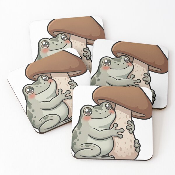 Item preview, Cute Gray Tree Frog Hugging a Shiitake Mushroom designed and sold by pumsquare.