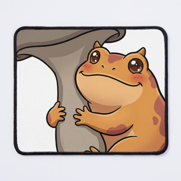 Item preview, Cute Pacman Frog Hugging an Oyster Mushroom designed and sold by pumsquare.