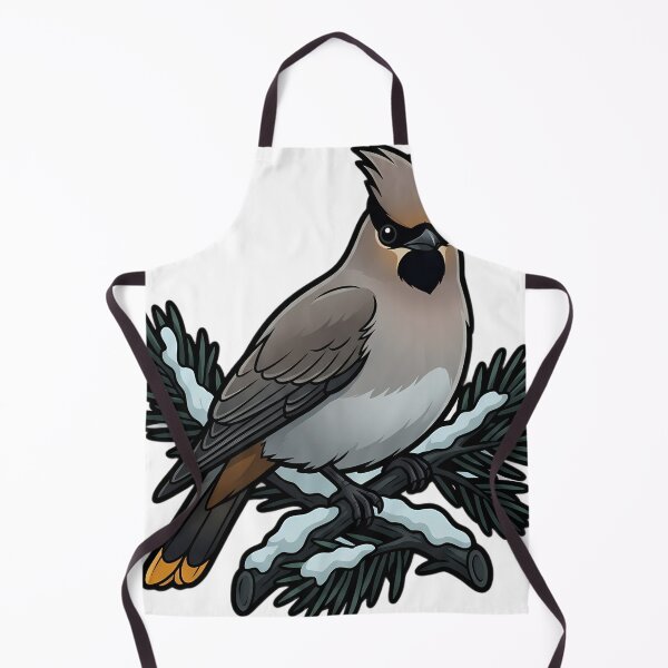 Item preview, Krampus Bohemian Waxwing with a Frozen Pine Bough — Gothic Christmas Familiar designed and sold by IllumeInk.