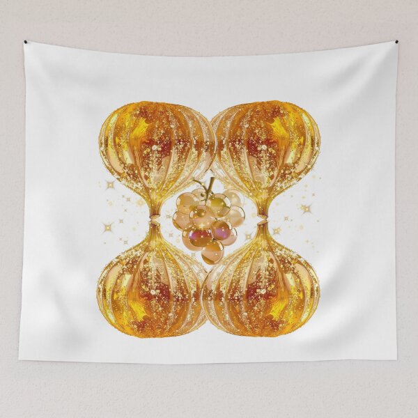 Item preview, Golden Luxury Fruits & Sparkling Grapes Aesthetic Art designed and sold by MinimalAurashop.