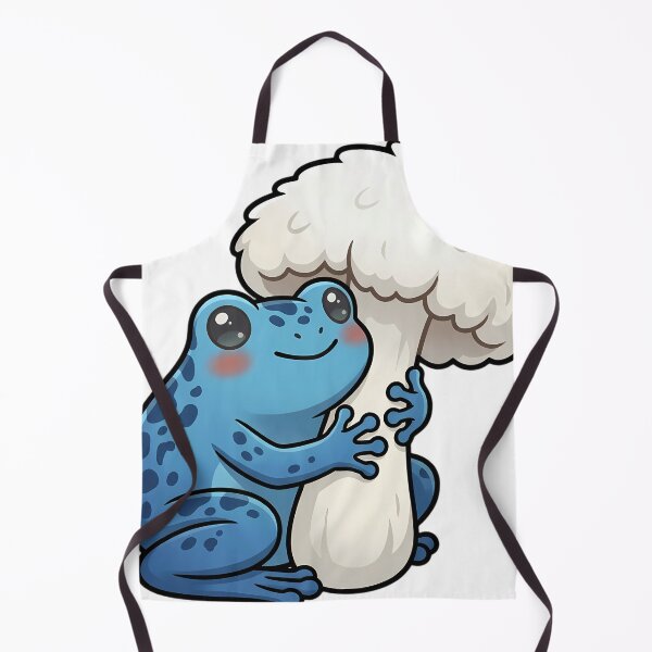Item preview, Cute Blue Poison Dart Frog Hugging a Lion's Mane Mushroom designed and sold by pumsquare.