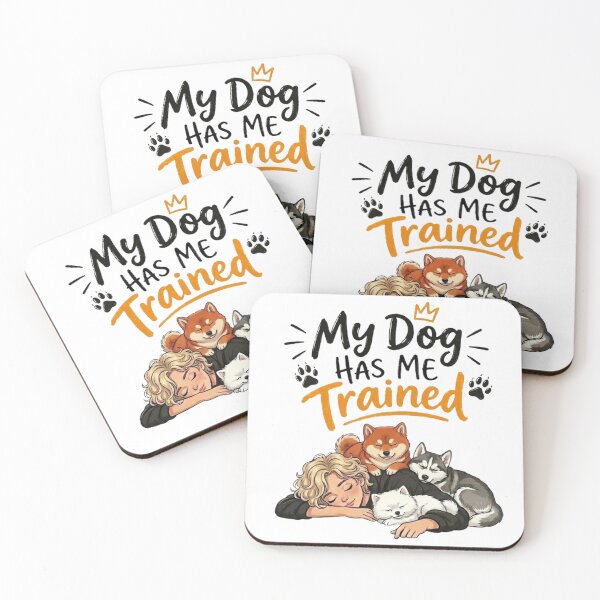 Item preview, My Dog Has Me Trained - Funny Sleeping Dogs & Dog Mom Illustration designed and sold by PetalsPaws.