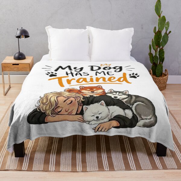 Item preview, My Dog Has Me Trained - Funny Sleeping Dogs & Dog Mom Illustration designed and sold by PetalsPaws.