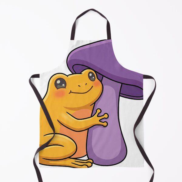Item preview, Cute Golden Poison Frog Hugging an Indigo Milk Cap Mushroom designed and sold by pumsquare.