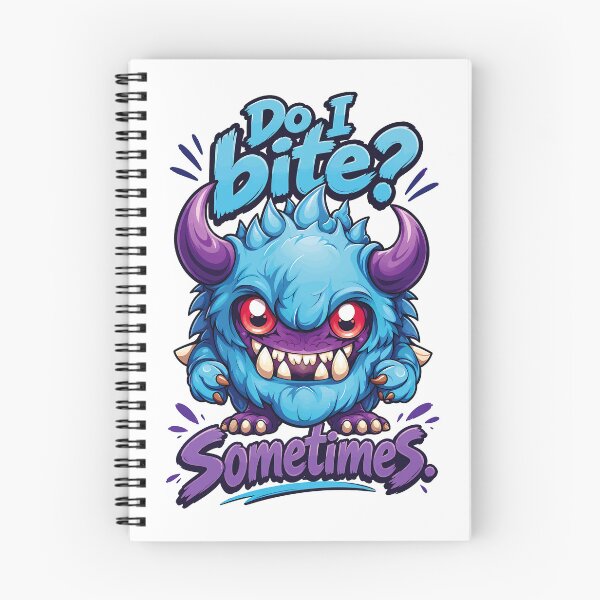 Item preview, Do I Bite? Sometimes – Cute Blue Monster Design designed and sold by digijob.