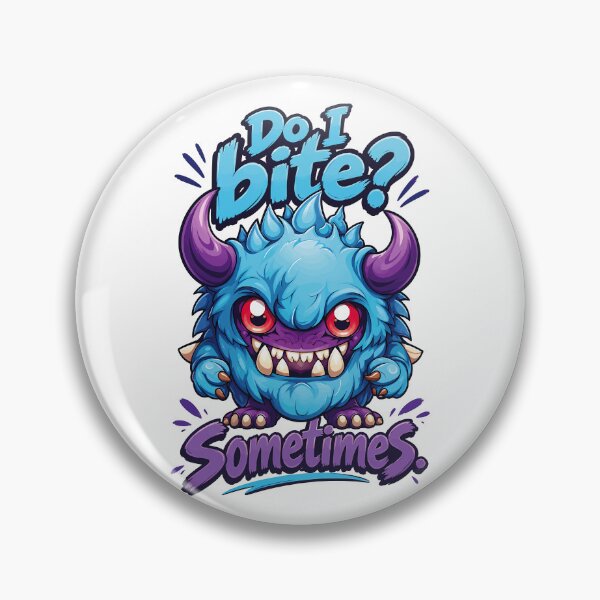 Item preview, Do I Bite? Sometimes – Cute Blue Monster Design designed and sold by digijob.