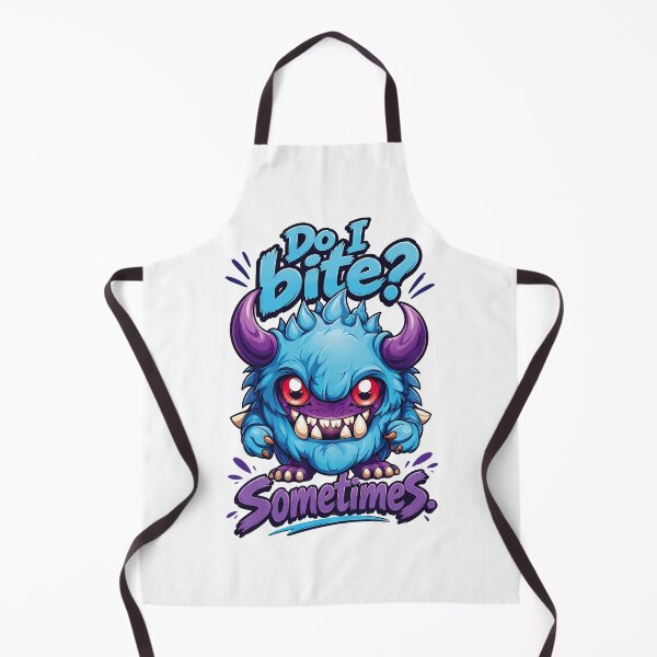Item preview, Do I Bite? Sometimes – Cute Blue Monster Design designed and sold by digijob.