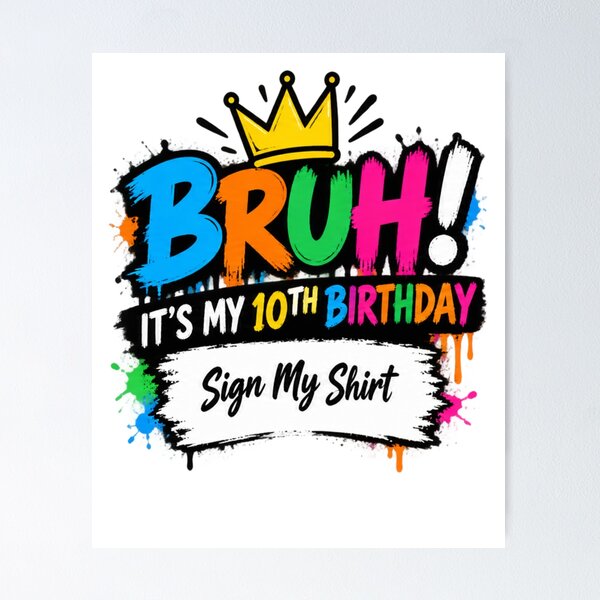 Artikelvorschau, Alter! Ich feiere meinen 10. Geburtstag! Autogramme auf meinem T-Shirt! Autogrammstunde für Zehnjährige entworfen und verkauft von drawwiika+44.