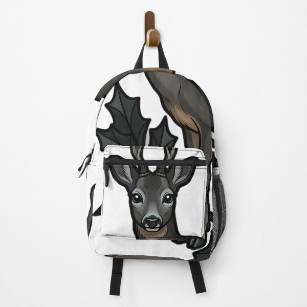 Item preview, Krampus Roe Deer with a Black Holly Sprig — Gothic Christmas Familiar designed and sold by IllumeInk.