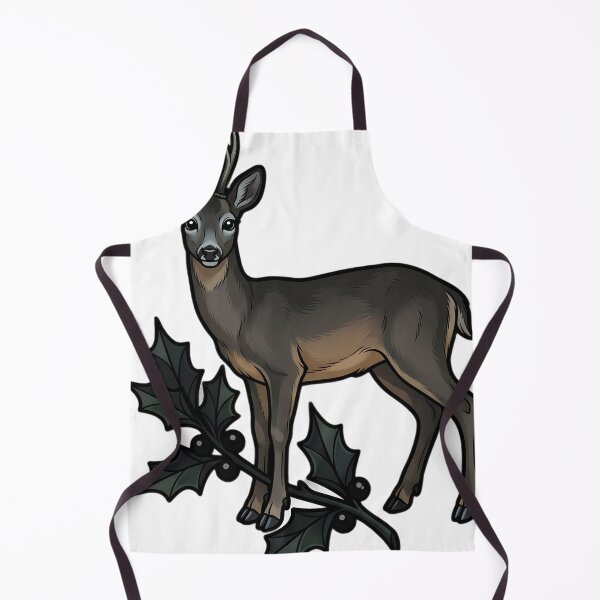 Item preview, Krampus Roe Deer with a Black Holly Sprig — Gothic Christmas Familiar designed and sold by IllumeInk.