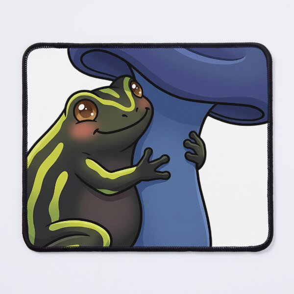 Item preview, Cute Corroboree Frog Hugging an Amethyst Deceiver Mushroom designed and sold by pumsquare.