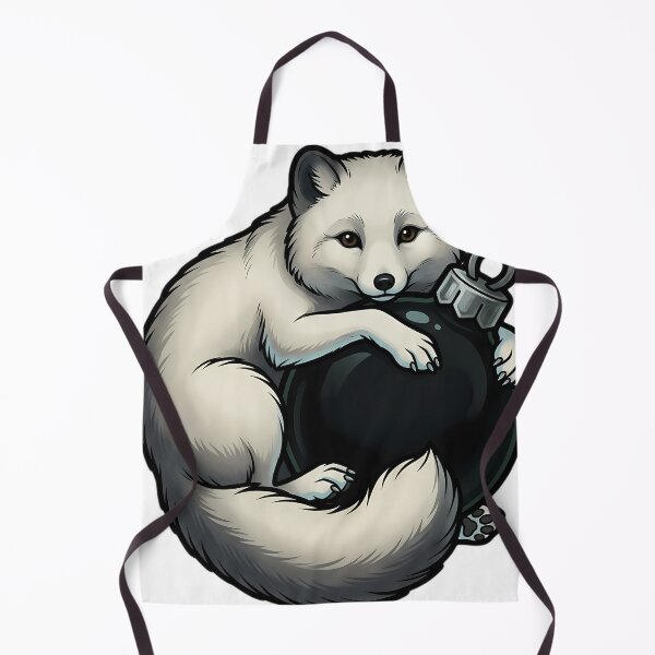Item preview, Krampus Arctic Fox with a Black Glass Bauble — Gothic Christmas Familiar designed and sold by IllumeInk.