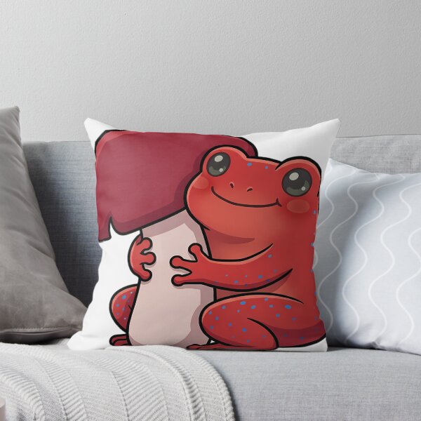 Item preview, Cute Strawberry Poison Frog Hugging a Russula Mushroom designed and sold by pumsquare.