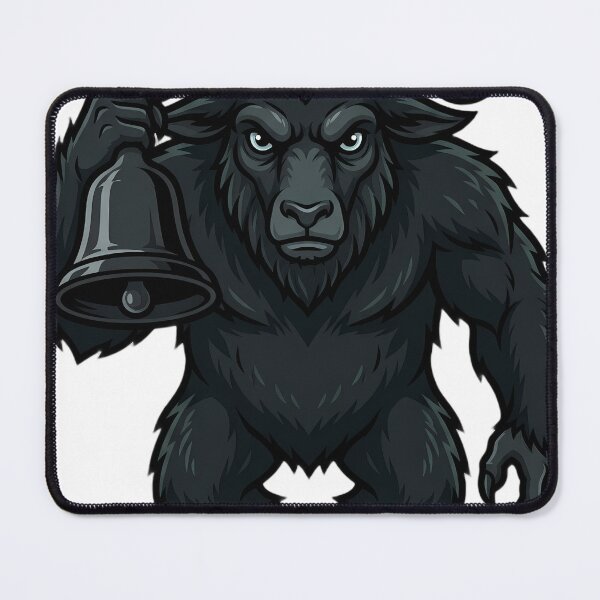 Item preview, Krampus Horned Yuletide Guardian Ringing a Heavy Iron Bell — Dark Christmas Folklore designed and sold by IllumeInk.