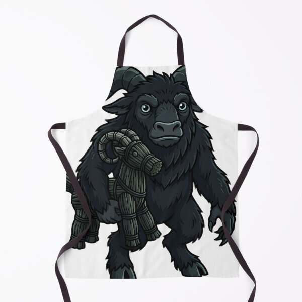 Item preview, Krampus Horned Yuletide Guardian with a Straw Julbock Yule Goat — Dark Christmas Folklore designed and sold by IllumeInk.
