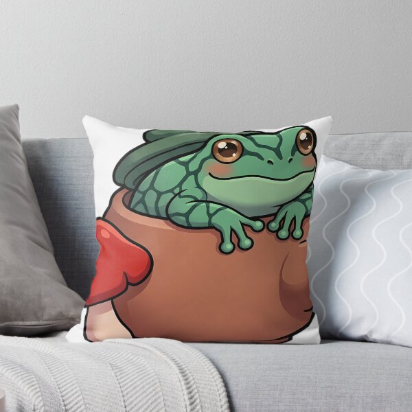 Item preview, Cute Tessellated Tree Frog in a Round Teapot with Scarlet Waxcap Mushroom designed and sold by pumsquare.
