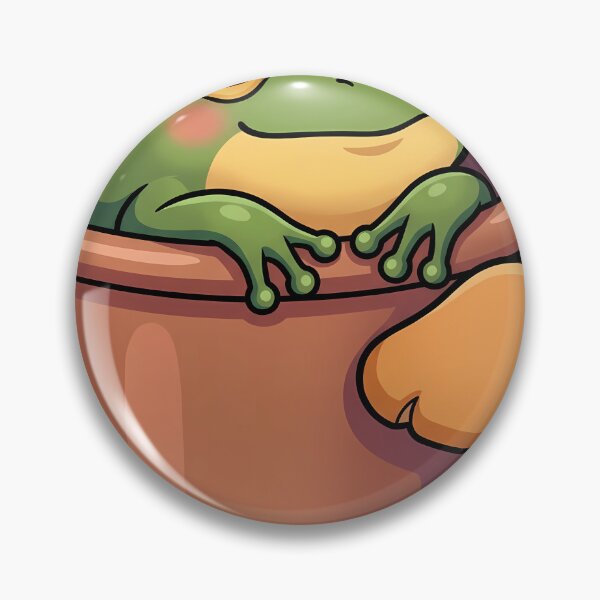 Item preview, Cute European Tree Frog in a Copper Milk Pail with Meadow Waxcap Mushroom designed and sold by pumsquare.