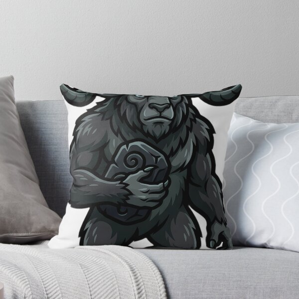Item preview, Krampus Horned Yuletide Guardian with a Carved Obsidian Rune Stone — Dark Christmas Folklore designed and sold by IllumeInk.