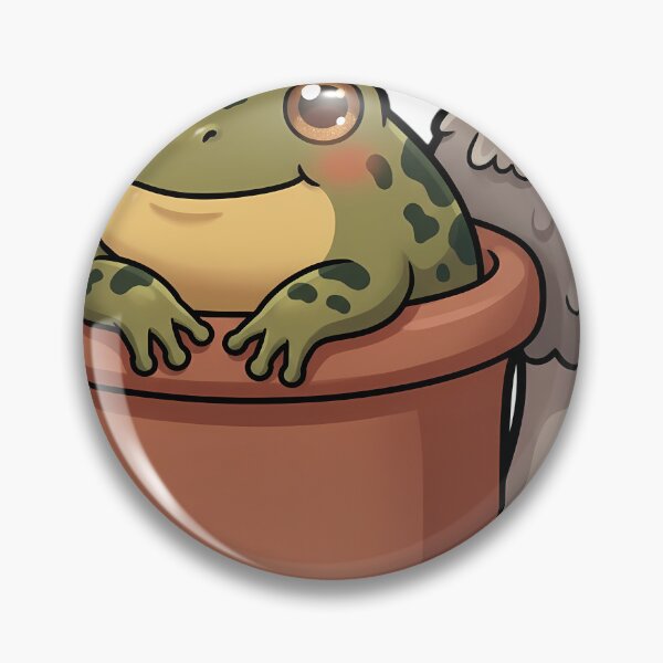 Item preview, Cute Motorbike Frog in a Clay Pitcher with Shaggy Ink Cap Mushroom designed and sold by pumsquare.