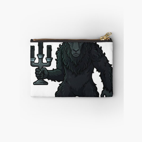 Item preview, Krampus Horned Yuletide Guardian with Three Unlit Black Candles — Dark Christmas Folklore designed and sold by IllumeInk.