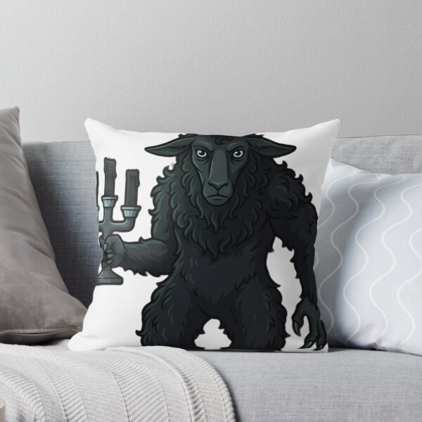 Item preview, Krampus Horned Yuletide Guardian with Three Unlit Black Candles — Dark Christmas Folklore designed and sold by IllumeInk.