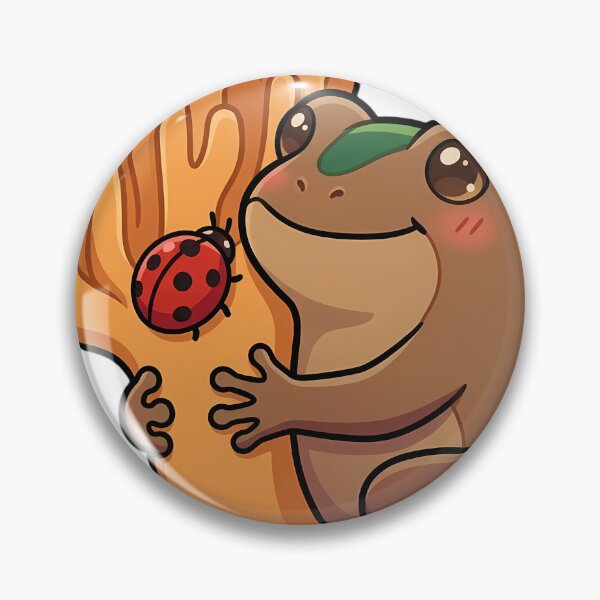 Item preview, Cute Cricket Frog Hugging Coral Fungus with a Little Ladybug designed and sold by pumsquare.
