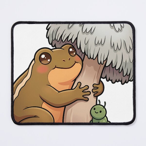 Item preview, Cute Oak Toad Hugging Bearded Tooth Mushroom with a Little Green Caterpillar designed and sold by pumsquare.