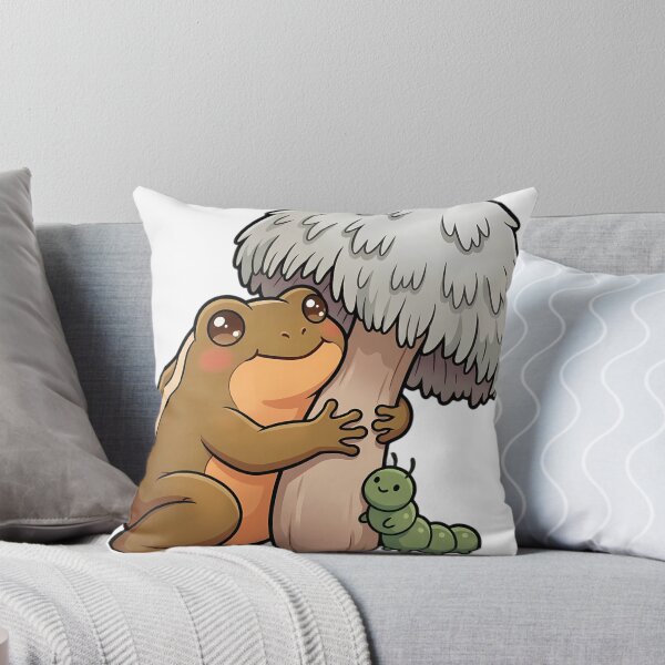 Item preview, Cute Oak Toad Hugging Bearded Tooth Mushroom with a Little Green Caterpillar designed and sold by pumsquare.