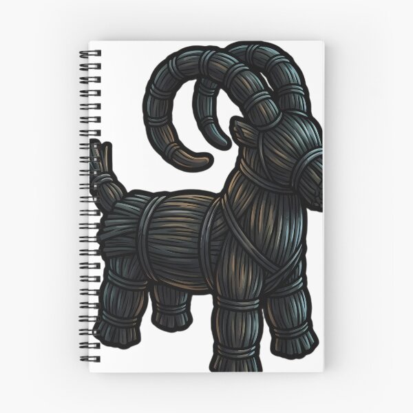 Aperçu de l'œuvre Chèvre de Noël Julbock en paille — Objet de Noël gothique créée et vendue par IllumeInk.