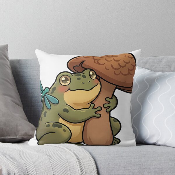 Item preview, Cute Spadefoot Toad Hugging Dryad's Saddle Mushroom with a Little Dragonfly designed and sold by pumsquare.