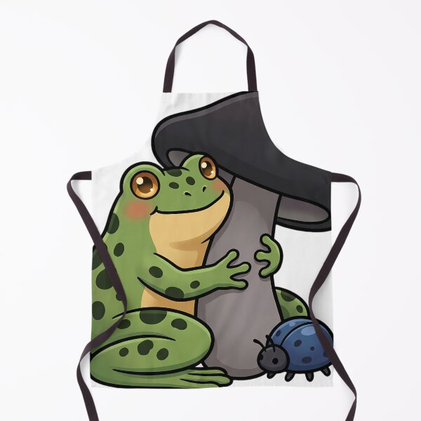 Item preview, Cute Leopard Frog Hugging Charcoal Burner Mushroom with a Little Mushroom Beetle designed and sold by pumsquare.