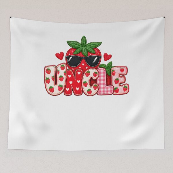 Aperçu de l'œuvre Oncle fraise Cadeau de famille Oncle cool créée et vendue par drawwiika+44.
