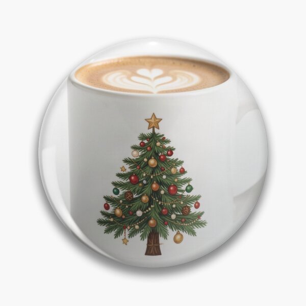 Item preview, Christmas Tree Latte Art White Ceramic Mug designed and sold by Topmission 3 Designers House.