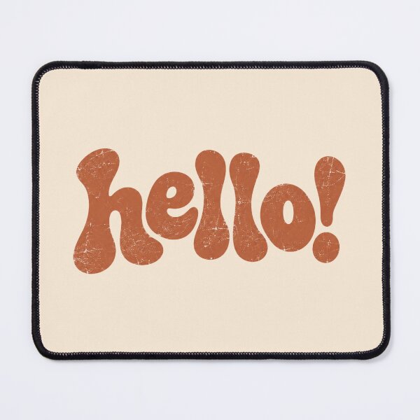 Item preview, Hello Retro Wavy Bubble Terracotta Distressed Graphic designed and sold by Yellowriversss.