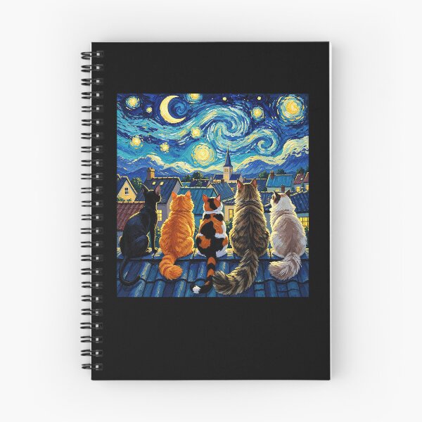 Item preview, Cats Starry Night Van Gogh Vintage  designed and sold by ellapaintcoast.