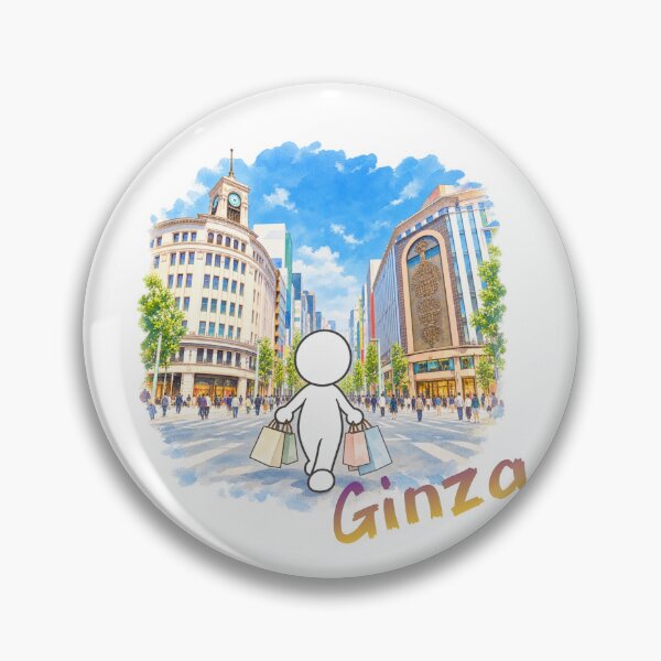 Item preview, Ginza Pedestrian Paradise Shopping - Wako Clock Tower Tokyo Pictogram designed and sold by japan-picto.