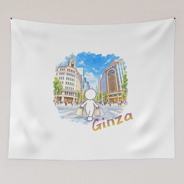 Item preview, Ginza Pedestrian Paradise Shopping - Wako Clock Tower Tokyo Pictogram designed and sold by japan-picto.