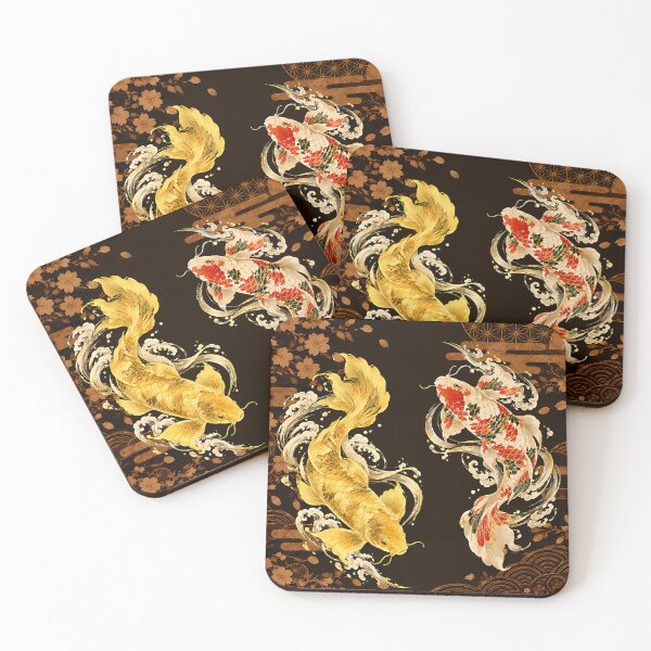 Item preview, Golden Koi - Japanese Elegance & Prosperity designed and sold by Neo Japonism Art.