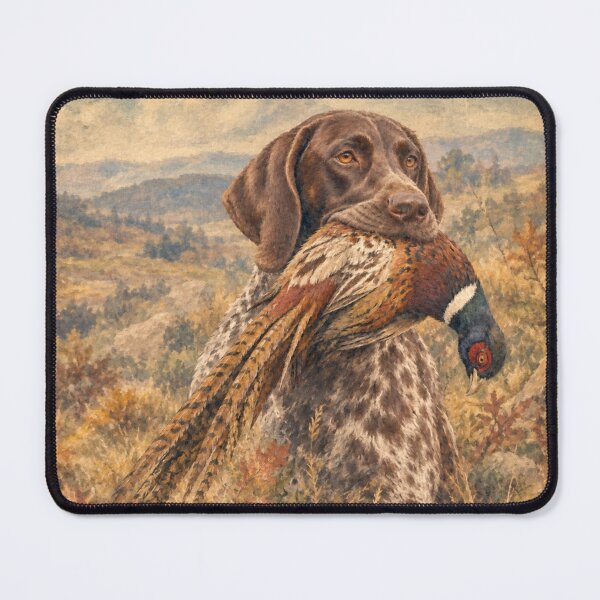 Item preview, German Shorthaired Pointer with Pheasant , Vintage Hunting Dog Art designed and sold by TammyHunterArt.