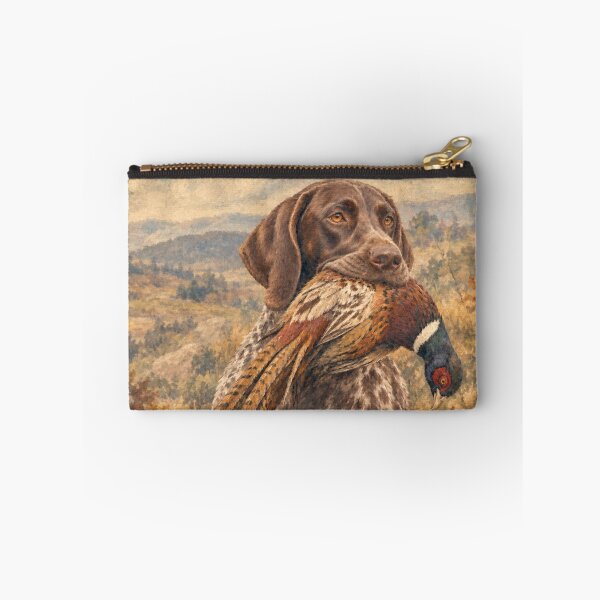 Item preview, German Shorthaired Pointer with Pheasant , Vintage Hunting Dog Art designed and sold by TammyHunterArt.